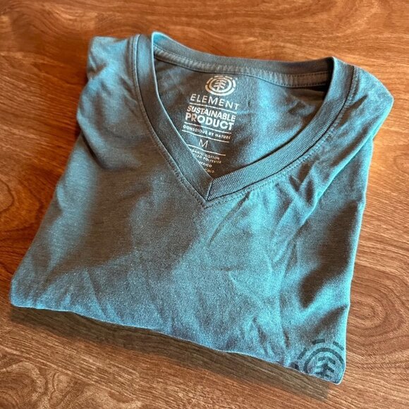 Element V-Neck Light Blue Soft Sustainable Product T-Shirt Size M - Picture 1 of 13
